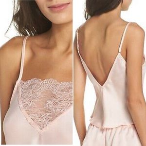Sam Edelman Pink Lace Satin Camisole Small